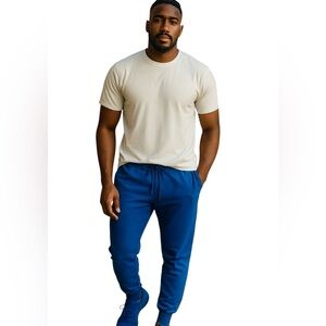 HURLEY FLEECE RELAXED FIT JOGGER  M Blue Elastic Drawstring Waist Track Pants